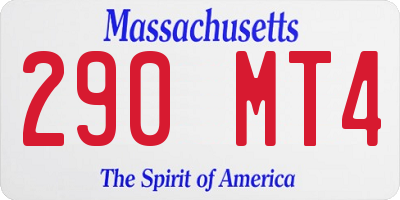 MA license plate 290MT4