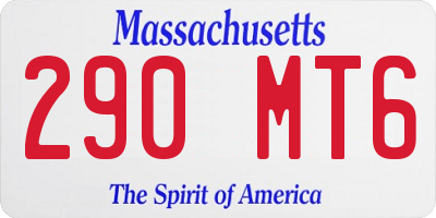 MA license plate 290MT6