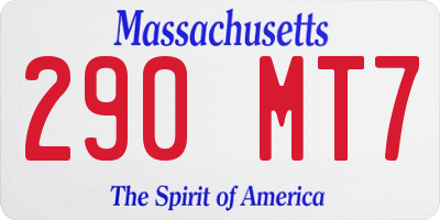 MA license plate 290MT7