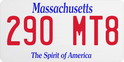MA license plate 290MT8