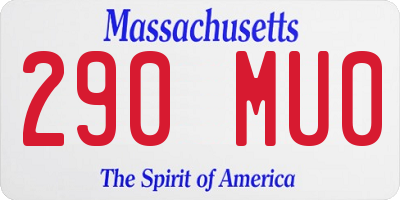 MA license plate 290MU0
