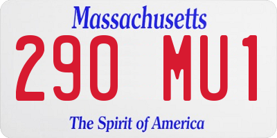 MA license plate 290MU1