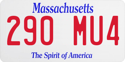 MA license plate 290MU4