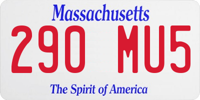 MA license plate 290MU5