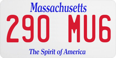 MA license plate 290MU6
