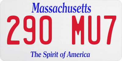 MA license plate 290MU7