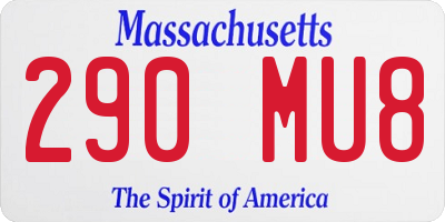 MA license plate 290MU8