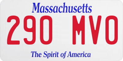 MA license plate 290MV0
