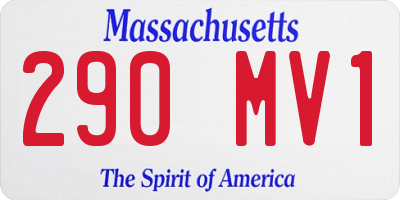 MA license plate 290MV1