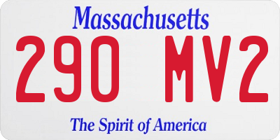 MA license plate 290MV2
