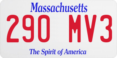 MA license plate 290MV3