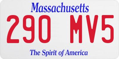 MA license plate 290MV5
