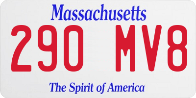 MA license plate 290MV8