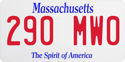 MA license plate 290MW0