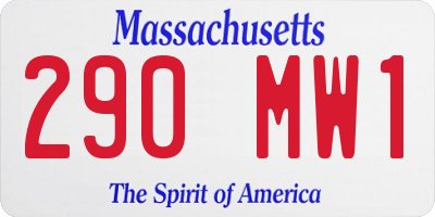 MA license plate 290MW1