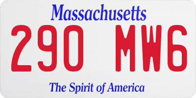 MA license plate 290MW6
