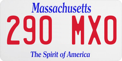 MA license plate 290MX0