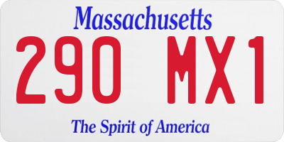MA license plate 290MX1