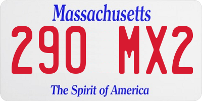 MA license plate 290MX2