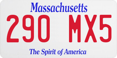 MA license plate 290MX5