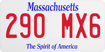 MA license plate 290MX6