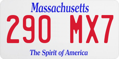 MA license plate 290MX7