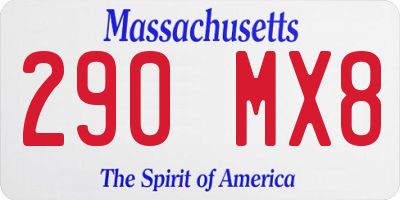 MA license plate 290MX8