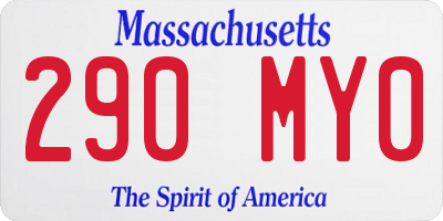 MA license plate 290MY0