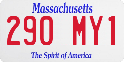 MA license plate 290MY1