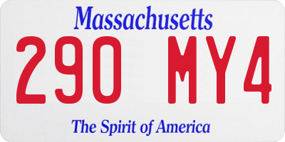 MA license plate 290MY4