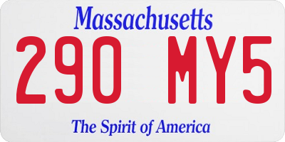 MA license plate 290MY5