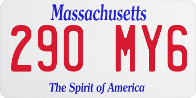 MA license plate 290MY6