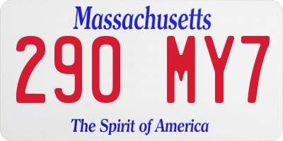 MA license plate 290MY7
