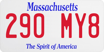 MA license plate 290MY8