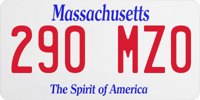 MA license plate 290MZ0