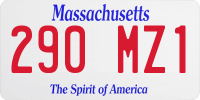 MA license plate 290MZ1