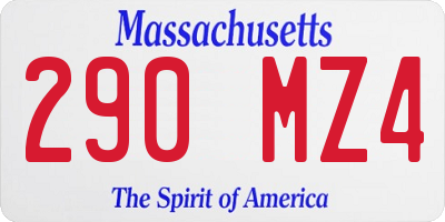 MA license plate 290MZ4
