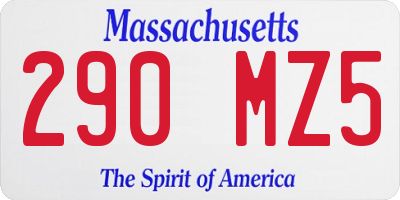 MA license plate 290MZ5