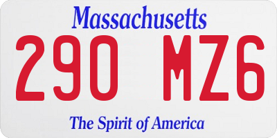 MA license plate 290MZ6