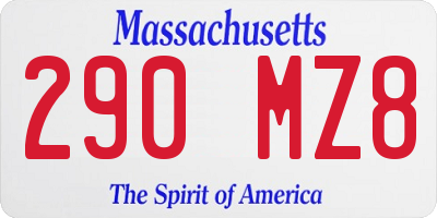 MA license plate 290MZ8