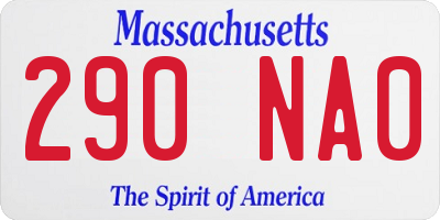 MA license plate 290NA0