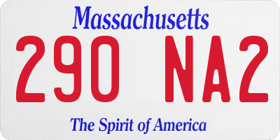 MA license plate 290NA2