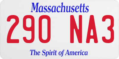 MA license plate 290NA3