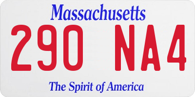 MA license plate 290NA4