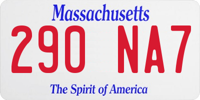 MA license plate 290NA7