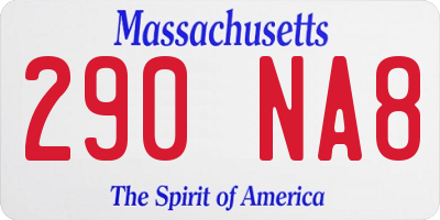 MA license plate 290NA8