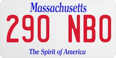 MA license plate 290NB0