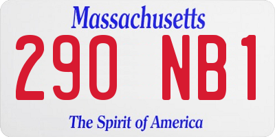 MA license plate 290NB1