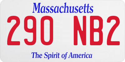 MA license plate 290NB2