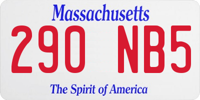 MA license plate 290NB5